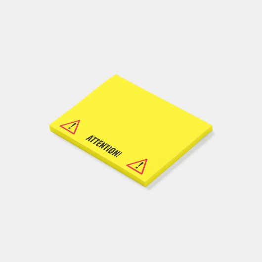 Avis de mise en garde jaune Notes Post-it® (Incliné)