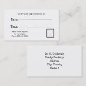 Avis de rendez-vous dentaire (Devant / Derrière)