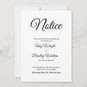 Avis d'élegant du Faire-part Mariage reporté (Devant)