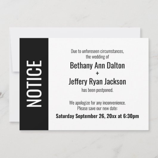 Avis en gras, Faire-part Mariage repoussé (Devant)