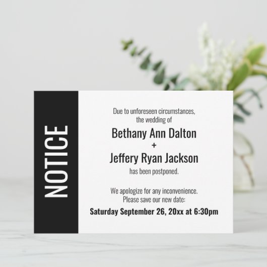 Avis en gras, Faire-part Mariage repoussé (Debout devant)