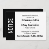 Avis en gras, Faire-part Mariage repoussé (Devant / Derrière)