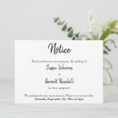 "Avis" Faire-part Mariage reporté (Debout devant)