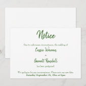 Avis Faire-part Mariage repoussé blanc vert (Devant / Derrière)