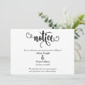 Avis Typographie Faire-part de Mariage Annulé (Debout devant)