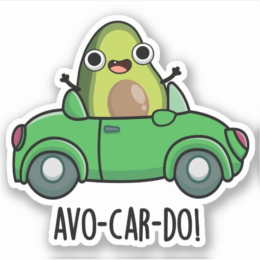 Avo-car-do Grappige Avocado Woordgrapjes  Sticker (Voorkant)