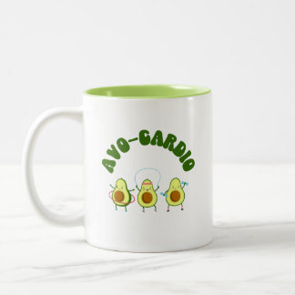Avo-Cardio Funny Avocado Fitness Tweekleurige Koffiemok