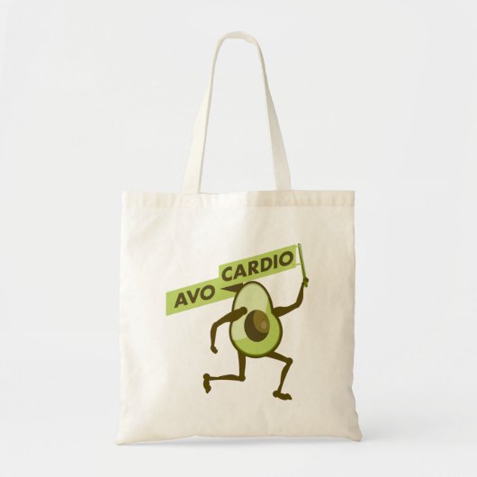 Avo cardio grappige avocado tote bag (Voorkant)