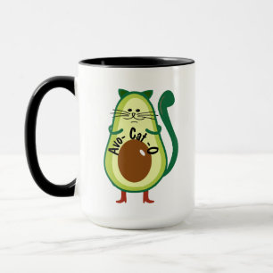 Avo-cat-o, Nerdy Cat Guac Avocado Funny Coffee Mok
