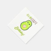 Avo geweldige verjaardag kawaii hand getrokken avo servet (Hoek)