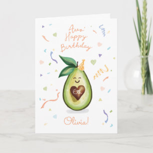Avo Happy Birthday   Avocado Birthday Celebration Kaart