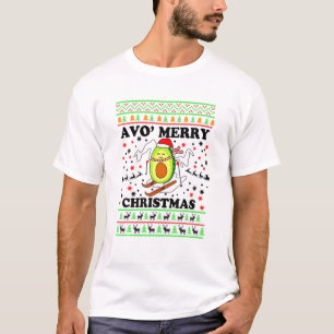 Avo Merry Kerstfeest Funny Ugly Sweater Avocado Sk T-shirt