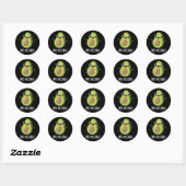 Avo Nice Day Funny Avocado Pun Dark BG Ronde Sticker (Vel)