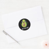 Avo Nice Day Funny Avocado Pun Dark BG Ronde Sticker (Envelop)