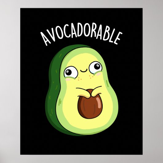 Avoc-schattig Funny Avocado Pun Dark BG Poster (Voorkant)