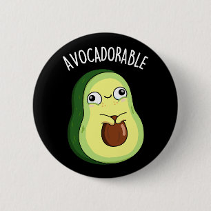 Avoc-schattig Funny Avocado Pun Dark BG Ronde Button 5,7 Cm