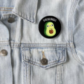 Avoc-schattig Funny Avocado Pun Dark BG Ronde Button 5,7 Cm (In situ)
