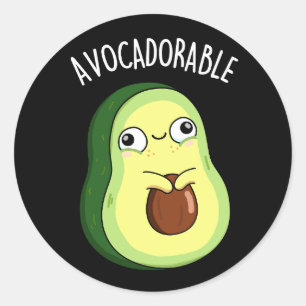 Avoc-schattig Funny Avocado Pun Ronde Sticker
