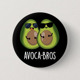 Avoca-broers Grappige Avocado Stunt Donkere BG Ronde Button 5,7 Cm