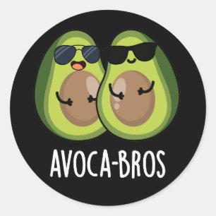 Avoca-bros Funny Avocado Pun Dark BG Ronde Sticker
