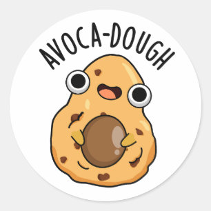 Avoca-deeg Leuke Avocado Woordgrap Ronde Sticker