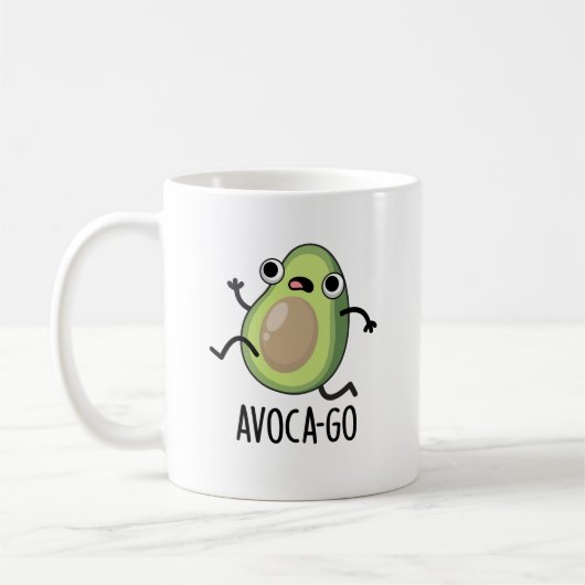 Avoca-go Grappige avocado woordspeling Koffiemok (Links)