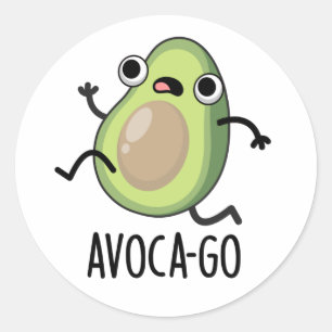 Avoca-go Grappige avocado woordspeling Ronde Sticker