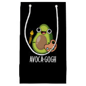 Avoca-gogh Funny Avocado Artist Pun Dark BG Klein Cadeauzakje (Voorkant)