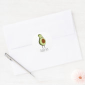 Avoca-no: Grumpy Avocado Ronde Sticker (Envelop)