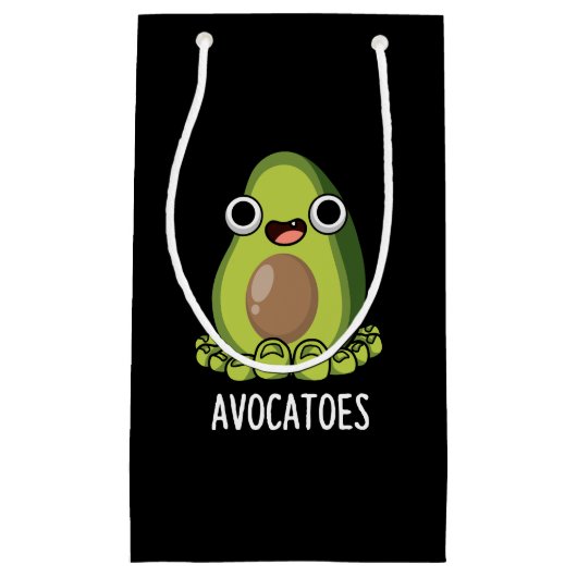 Avoca-tenen Grappige Avocado Puns Donker BG Klein Cadeauzakje (Voorkant)