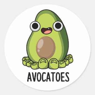 Avoca-tenen Grappige Avocado Woordspelingen  Ronde Sticker