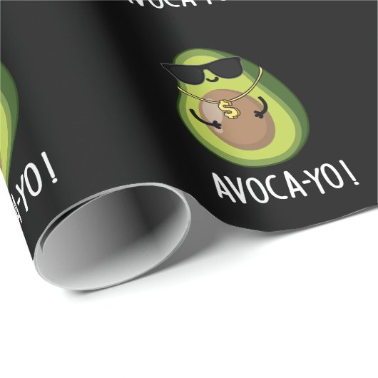 Avoca-yo Grappig Cool Avocado Pun Dark BG Cadeaupapier (Rol Hoek)