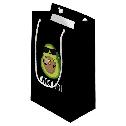 Avoca-yo Grappig Cool Avocado Pun Dark BG Klein Cadeauzakje (Voorkant Gekanteld)