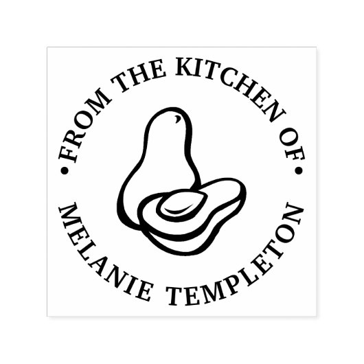 Avocado #2 “Uit de keuken van” naam initiaal Zelfinktende Stempel (Design)
