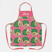 Avocado à main mignonne, tablier texte personnalis (Recto)