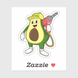 Avocado als ambachtsman met boor sticker