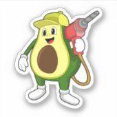 Avocado als ambachtsman met boor sticker (Voorkant)