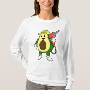 Avocado als ambachtsman met boor t-shirt