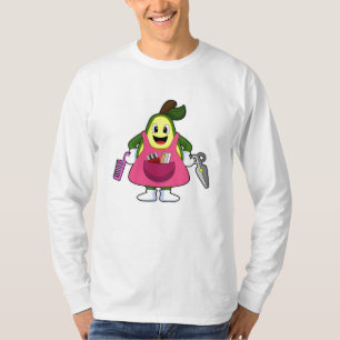 Avocado als hairdresser met schaar en kam t-shirt