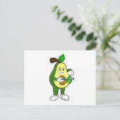 Avocado als kapper met scheermes briefkaart (Staand voorkant)
