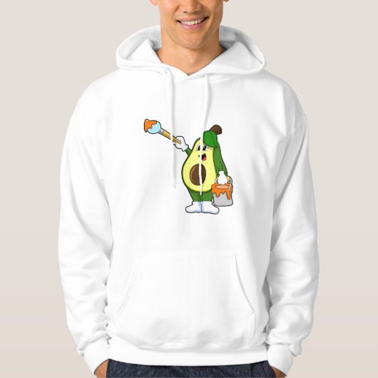 Avocado als Schilder met het borstel van de Verf Hoodie (Voorkant)