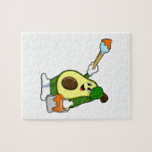 Avocado als Schilder met het borstel van de Verf Legpuzzel (Horizontaal)
