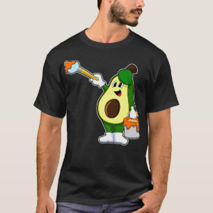 Avocado als Schilder met het borstel van de Verf T-shirt