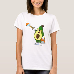 Avocado als Schilder met het borstel van de Verf T-shirt