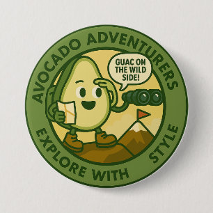 Avocado Avonturiers Verkennen Met Stijl Ronde Button 7,6 Cm