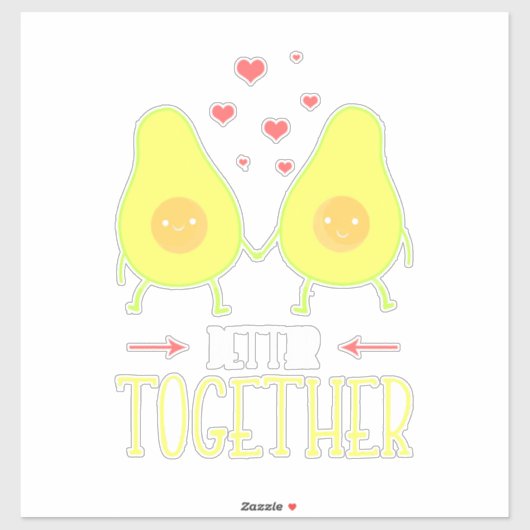 Avocado Better Together Sticker (Vel)