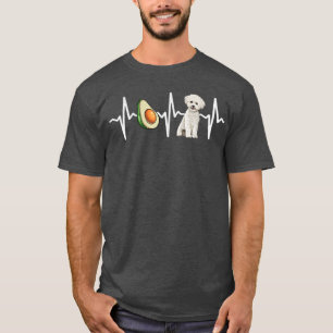 Avocado Bichons Frise Heartbeat Hondenliefhebber T-shirt