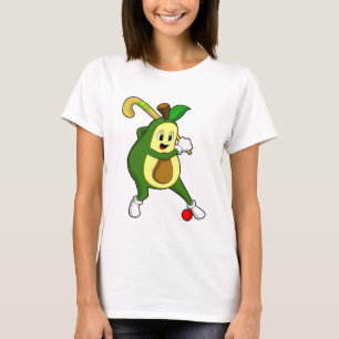 Avocado bij Hockey met Hockey bat T-shirt