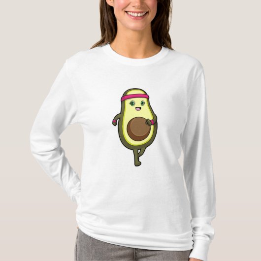 Avocado bij Jogging met hoofdband T-shirt (Voorkant)