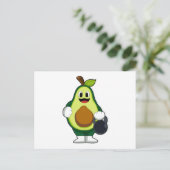 Avocado bij krachttraining met halters briefkaart (Staand voorkant)